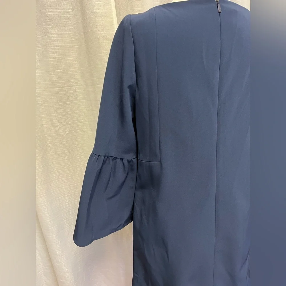 Lafayette 148 Marisa Bell Sleeve Dress Navy | size 8 - Picture 5 of 7
